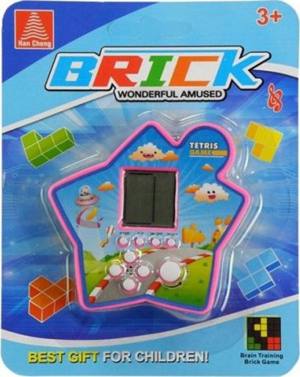 Lean Sport Ηλεκτρονικό Παιχνίδι Tetris Τσέπης, Φορητή Κονσόλα με Κίτρινα Κουμπιά
