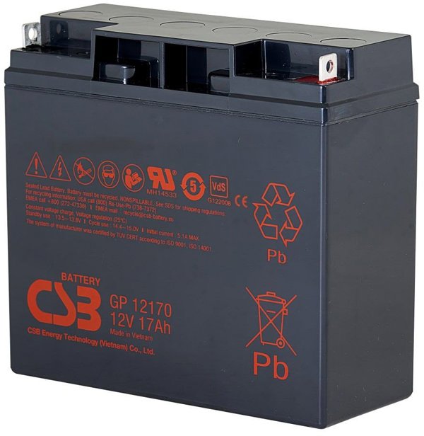 Μπαταρία Μολύβδου CSB 12V 17Ah AGM VRLA - Επαναφορτιζόμενη Μπαταρία Γενικής Χρήσης