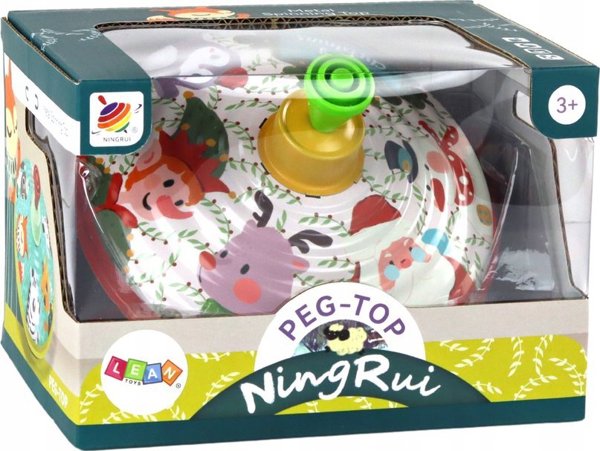 LeanToys Μεταλλική Σβούρα Παραδοσιακή με Σχέδιο Άγιος Βασίλης Χριστουγεννιάτικο Παιχνίδι