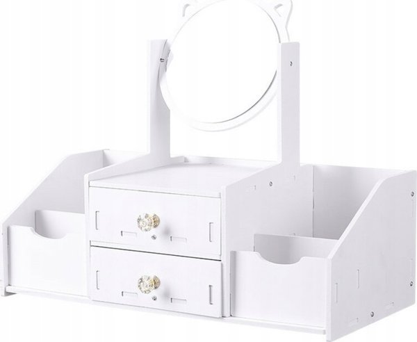 LeanToys Μικρός Παιδικός Τουαλέτας με Καθρέφτη και Αυτιά, Ξύλινη Λευκή