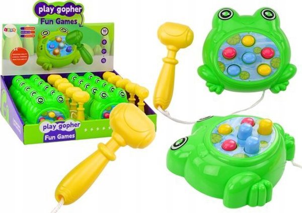 LeanToys Μίνι Παιχνίδι Whac-A-Mole Βατραχάκι με Σφυράκι, Πράσινο, για Παιδιά 3+ Ετών