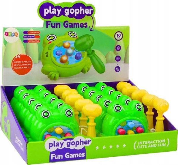 LeanToys Μίνι Παιχνίδι Whac-A-Mole Βατραχάκι με Σφυράκι, Πράσινο, για Παιδιά 3+ Ετών