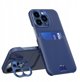 Δερμάτινη Θήκη Stand etui Samsung Galaxy S23 Ultra pokrowiec πορτοφόλι για κάρτα με βάση στήριξης μπλε