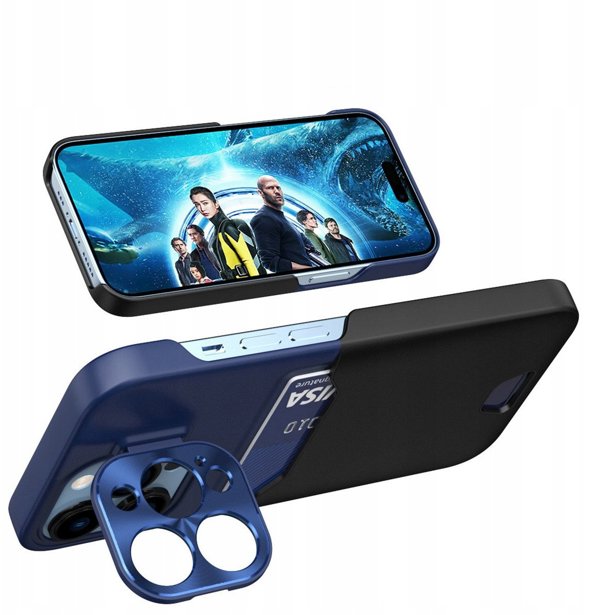 Δερμάτινη Θήκη Stand etui Samsung Galaxy S23 Ultra pokrowiec πορτοφόλι για κάρτα με βάση στήριξης μπλε