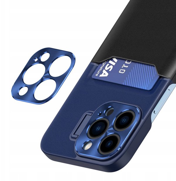 Δερμάτινη Θήκη Stand etui Samsung Galaxy S23 Ultra pokrowiec πορτοφόλι για κάρτα με βάση στήριξης μπλε