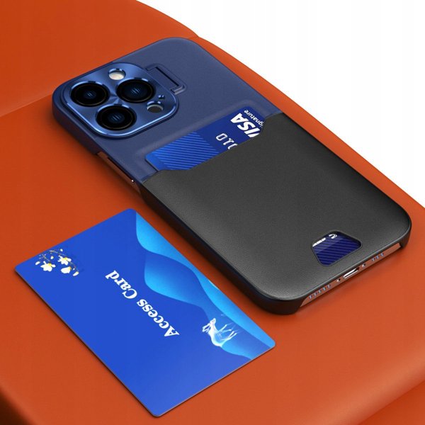 Δερμάτινη Θήκη Stand etui Samsung Galaxy S23 Ultra pokrowiec πορτοφόλι για κάρτα με βάση στήριξης μπλε