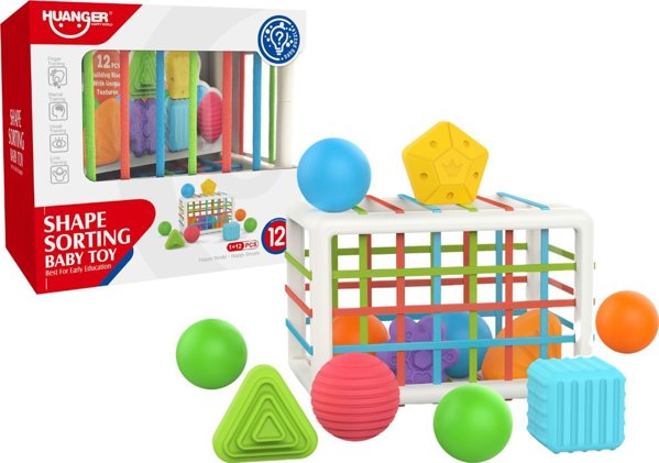 LeanToys Sorter Ελαστική Κύβος Μπάλες Σχήματα Για Βρέφη LEAN Toys