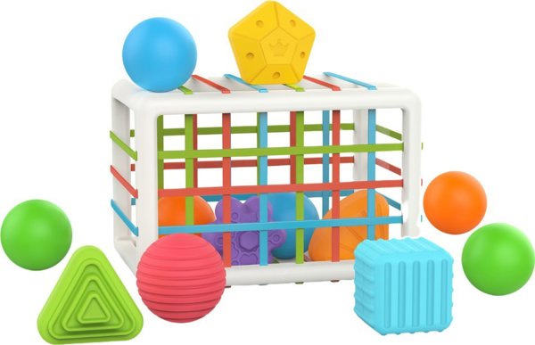 LeanToys Sorter Ελαστική Κύβος Μπάλες Σχήματα Για Βρέφη LEAN Toys