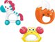 LeanToys Σετ Παιχνιδιών για Βρέφη Κουδουνίστρες Μασητικά Ζέβρα Καβούρι Αλεπού 3 Τεμάχια