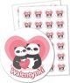 LearnHow Naklejki walentynkowe - Pandy 40mm 24szt.