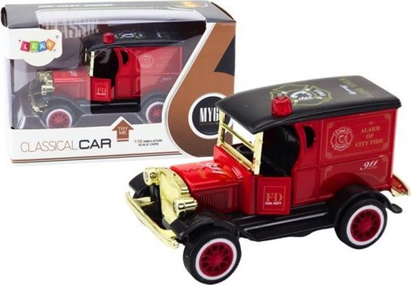 LeanToys Πυροσβεστικό Αυτοκίνητο Κλασικό 1:36 με Φώτα και Ήχους, Κόκκινο