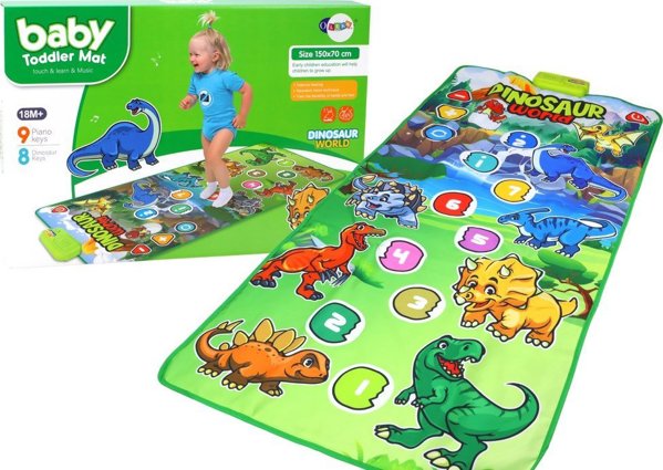 LeanToys Εκπαιδευτικό Διαδραστικό Χαλί Χορού με Δεινόσαυρους και Ήχους για Παιδιά