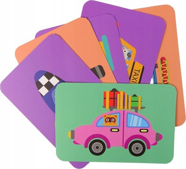 LeanToys Magnetyczna Ukladanka Ksiazka Pojazdy Karty Helikopter Policja LEAN Toys