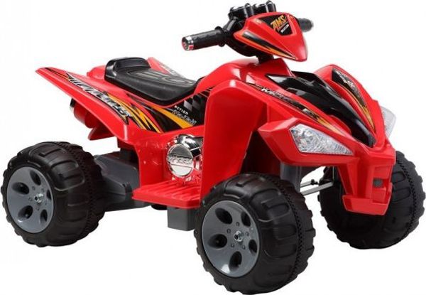 Lean Cars Ηλεκτρικό Quad Παιδικό Αυτοκίνητο με Μεγάλες Ρόδες, Κόκκινο, 3+ Ετών