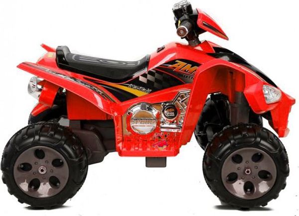 Lean Cars Ηλεκτρικό Quad Παιδικό Αυτοκίνητο με Μεγάλες Ρόδες, Κόκκινο, 3+ Ετών