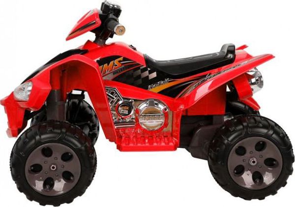 Lean Cars Ηλεκτρικό Quad Παιδικό Αυτοκίνητο με Μεγάλες Ρόδες, Κόκκινο, 3+ Ετών