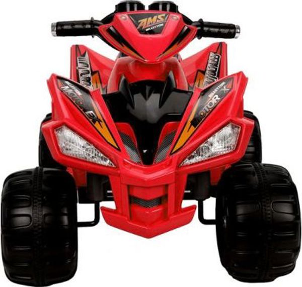 Lean Cars Ηλεκτρικό Quad Παιδικό Αυτοκίνητο με Μεγάλες Ρόδες, Κόκκινο, 3+ Ετών