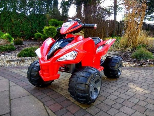 Lean Cars Ηλεκτρικό Quad Παιδικό Αυτοκίνητο με Μεγάλες Ρόδες, Κόκκινο, 3+ Ετών