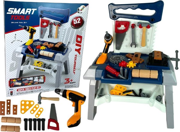 LeanToys Παιδικό Σετ Εργαλείων DIY με Τρυπάνι για Μικρούς Πολυτεχνίτες, 3+ Ετών