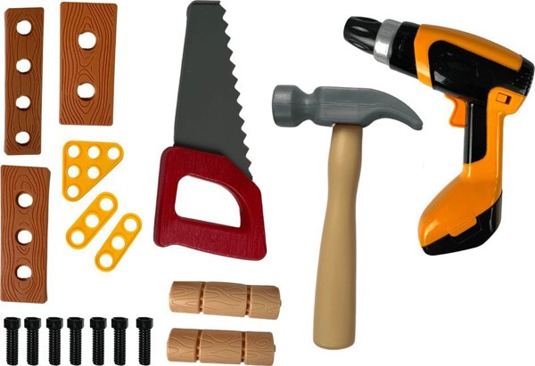 LeanToys Παιδικό Σετ Εργαλείων DIY με Τρυπάνι για Μικρούς Πολυτεχνίτες, 3+ Ετών