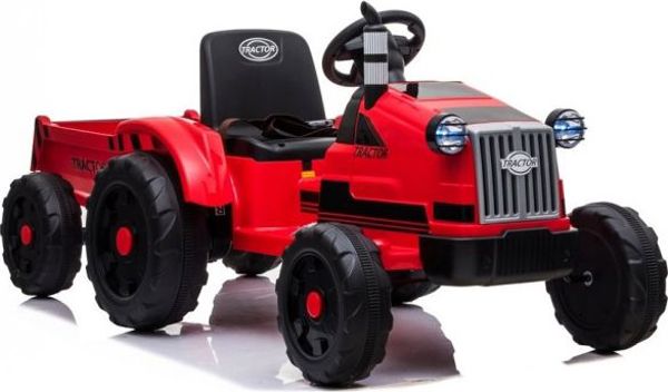 Lean Cars Ηλεκτρικό Τρακτέρ με Ρυμουλκούμενο CH9959, Bluetooth, USB, Κόκκινο, για Παιδιά 3+ Ετών