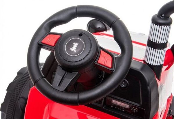 Lean Cars Ηλεκτρικό Τρακτέρ με Ρυμουλκούμενο CH9959, Bluetooth, USB, Κόκκινο, για Παιδιά 3+ Ετών
