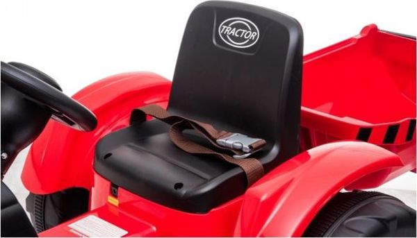 Lean Cars Ηλεκτρικό Τρακτέρ με Ρυμουλκούμενο CH9959, Bluetooth, USB, Κόκκινο, για Παιδιά 3+ Ετών