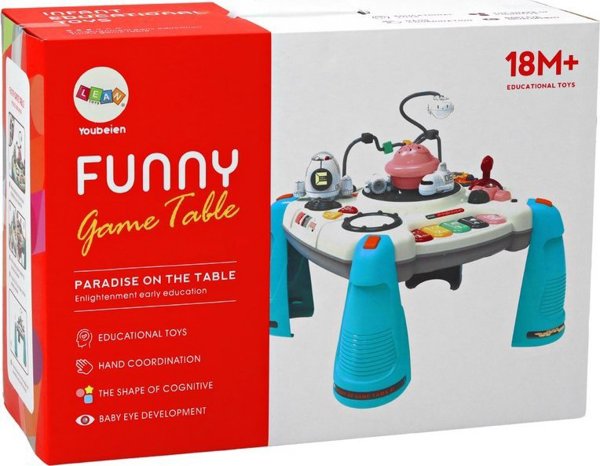 LeanToys Διαδραστικό Εκπαιδευτικό Τραπεζάκι Δραστηριοτήτων, Παιδικό Πάνελ με Πιάνο και Ηχητικά Εφέ, Κόκκινο, 18+ Μηνών