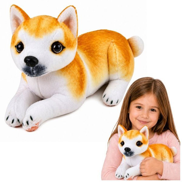 LeanToys Λούτρινο Σκυλάκι Shiba Inu, Μαλακό Μαξιλαράκι Αγκαλιάς, 25 cm