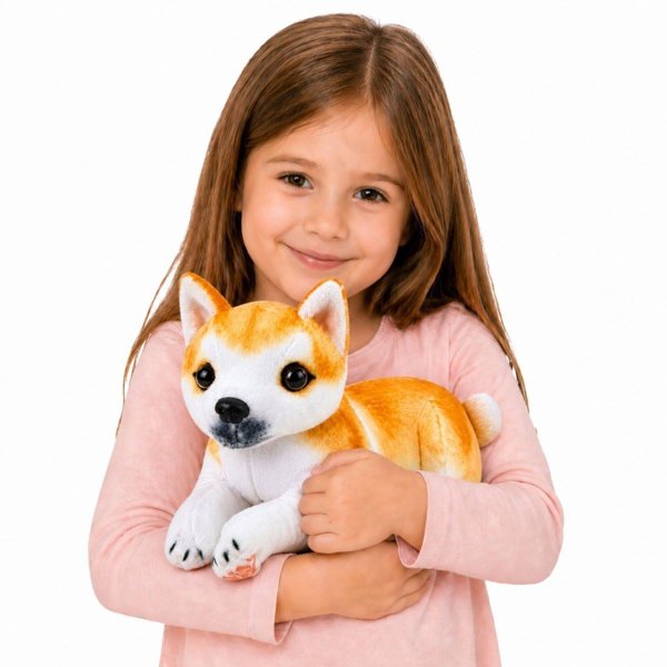 LeanToys Λούτρινο Σκυλάκι Shiba Inu, Μαλακό Μαξιλαράκι Αγκαλιάς, 25 cm
