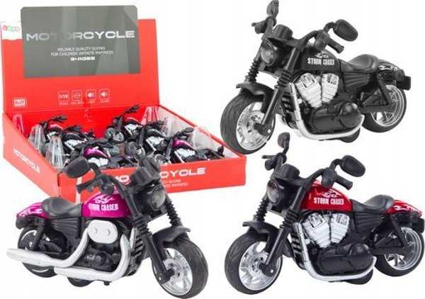 LeanToys Αθλητική Μοτοσικλέτα Harley με Τριβή, Παιχνίδι Μηχανή σε 3 Χρώματα