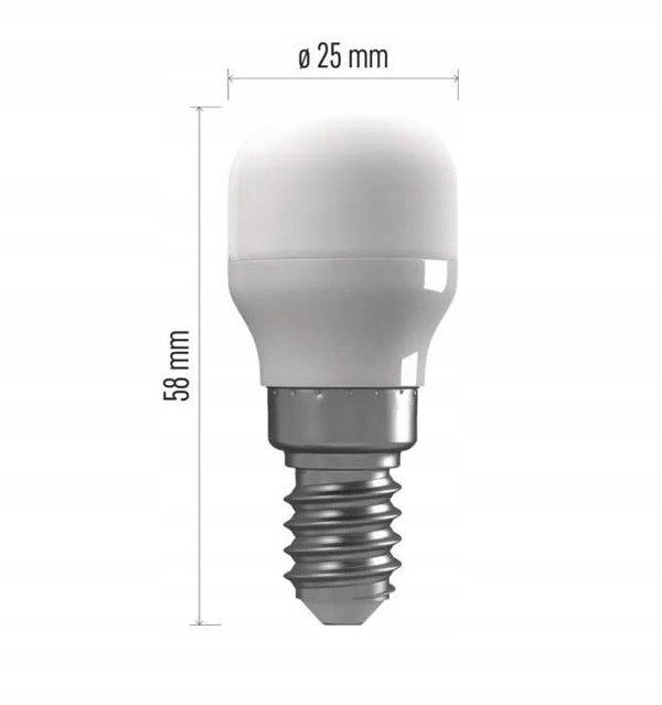LED ledusskapja spuldze E14 2.3W (25W) 255lm neitrali balta