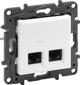 Legrand Διπλή τηλεπληροφοριακή πρίζα Legrand Niloe Step 863164 2 x RJ45 κατηγορίας 6 UTP λευκή