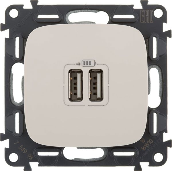Legrand VALENA ALLURE Διπλή πρίζα φόρτισης USB σε κρεμ χρώμα (754996)