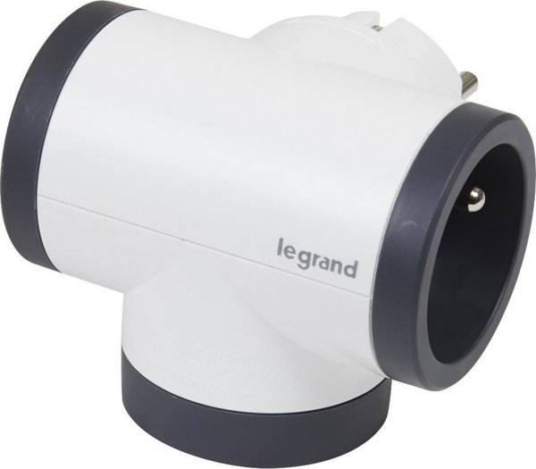Legrand Περιστροφικός Διακλαδωτής Πρίζας 2x2P+T με Θύρες USB-A & USB-C, 3680W, Λευκό/Μαύρο (049437)
