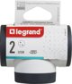 Legrand Περιστροφικός Διακλαδωτής Πρίζας 2x2P+T με Θύρες USB-A & USB-C, 3680W, Λευκό/Μαύρο (049437)