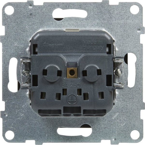 Legrand SUNO Πρίζα Σούκο 2P+Z 16A 250V με Κλείστρο και Αυτόματους Ακροδέκτες, Μαύρο - 721420