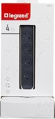 Legrand Πολύπριζο Πύργος 4 Θέσεων 049410 με Απαγωγέα Υπερτάσεων, Καλώδιο 2m, Λευκό/Γραφίτης
