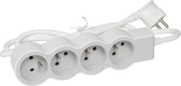 Legrand Πολύπριζο 4 Θέσεων με Γείωση 3 Μέτρων 049490, Λευκό