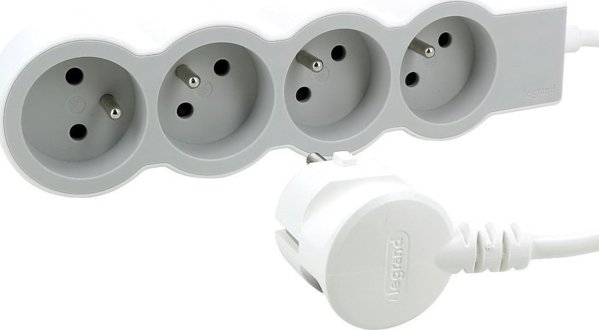 Legrand Πολύπριζο 4 Θέσεων με Γείωση 3 Μέτρων 049490, Λευκό