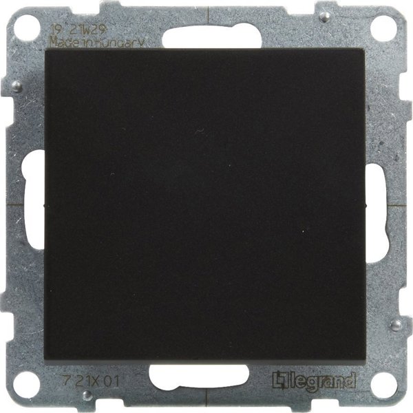 Legrand SUNO Μονοπολικός Διακόπτης Φωτισμού, 10AX, 250V, Αυτόματοι Ακροδέκτες, Μαύρο Χρώμα - 721401