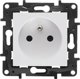 Legrand μονή πρίζα Niloe Step 863130 με γείωση, βιδωτοί ακροδέκτες, λευκό