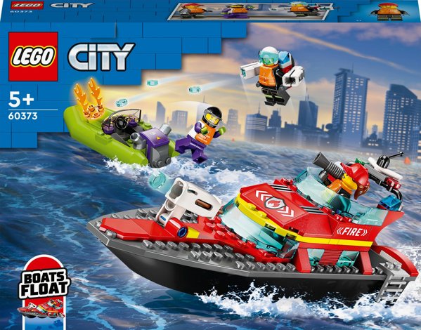 LEGO City Πυροσβεστικό Σκάφος 60373 - Παιχνίδι Κατασκευής με Μηχανοκίνητο Σκάφος
