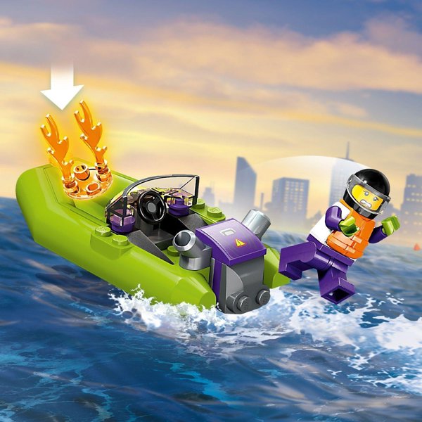 LEGO City Πυροσβεστικό Σκάφος 60373 - Παιχνίδι Κατασκευής με Μηχανοκίνητο Σκάφος