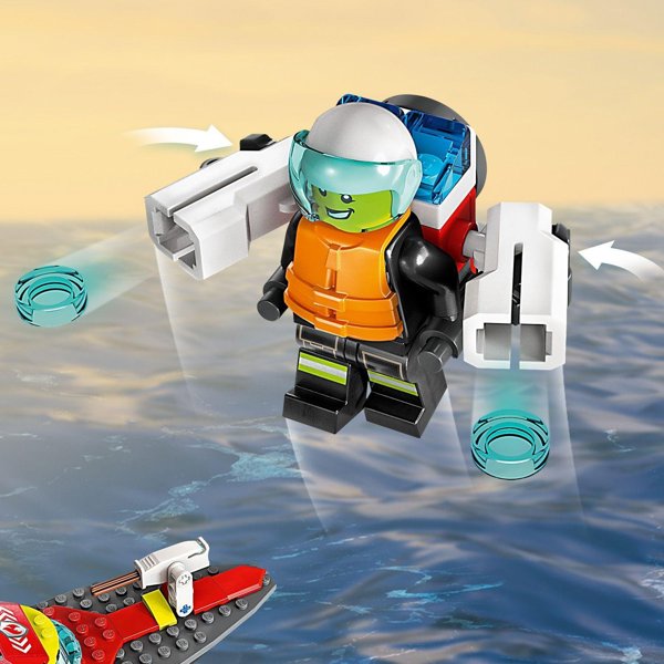 LEGO City Πυροσβεστικό Σκάφος 60373 - Παιχνίδι Κατασκευής με Μηχανοκίνητο Σκάφος