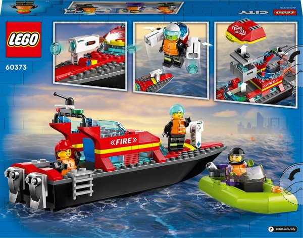 LEGO City Πυροσβεστικό Σκάφος 60373 - Παιχνίδι Κατασκευής με Μηχανοκίνητο Σκάφος