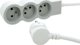 Legrand Πολύπριζο Επέκτασης 3 Θέσεων 16A 3680W, Μήκος 3m, Λευκό/Γκρι (049488)
