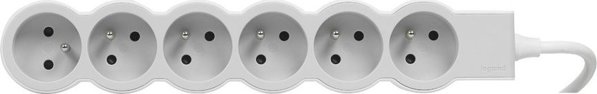 Legrand Πολύπριζο 6 Θέσεων με Γείωση, Καλώδιο 1.5m, 16A/3680W, Λευκό/Γκρι (049484)