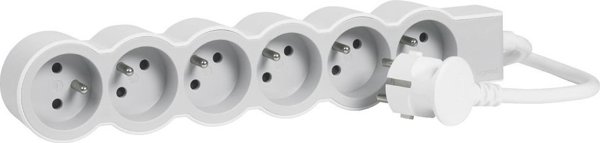Legrand Πολύπριζο 6 Θέσεων με Γείωση, Καλώδιο 1.5m, 16A/3680W, Λευκό/Γκρι (049484)