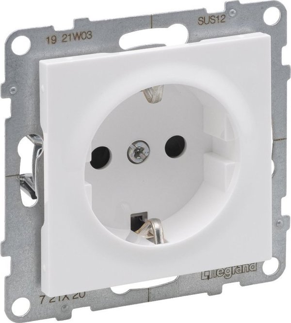 Legrand Suno Πρίζα Σούκο 2P+Z με Κλείστρο και Αυτόματους Ακροδέκτες 16A 250V, Λευκό, 721120